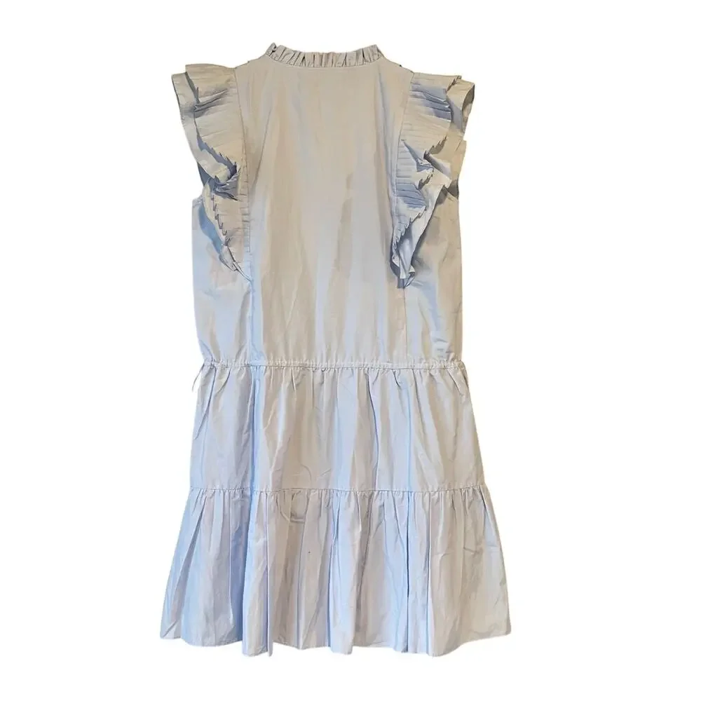 NEW Magali Pascal Louisa Tiered Mini Dress in Hydrangea Blue Size‎ Large - Picture 13 of 13